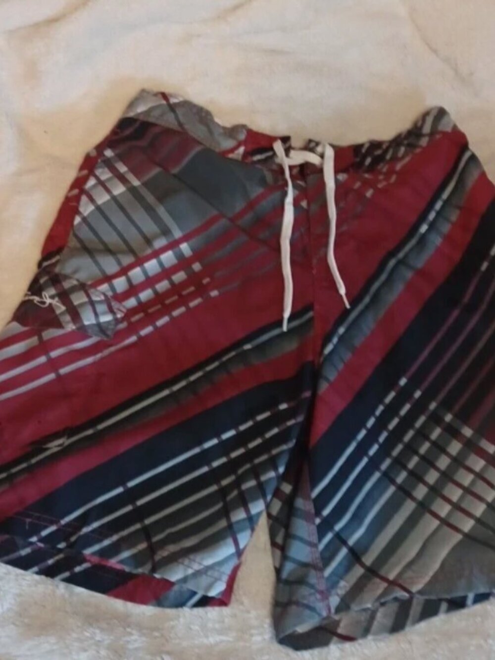 Panama Jack Swim Trunks Size Large Black Red Grey Geometric